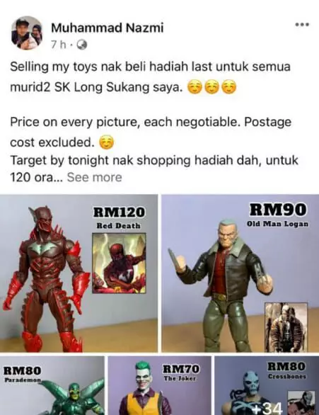 guru jual action figure demi beri hadiah perpisahan © 2021 brilio.net