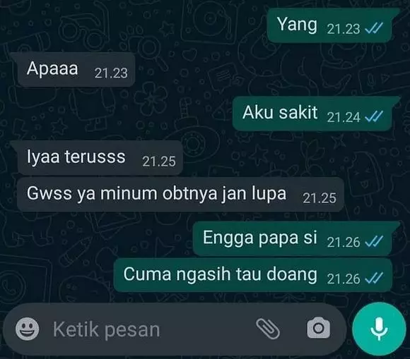 chat waktu kamu disindir pacar makjleb banget © 2021 instagram.com