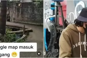 Momen kocak pekerja Google Street masuk gang sempit, nggak bisa belok