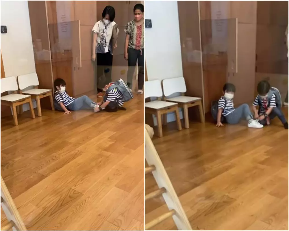 bantu lepas sepatu aksi anak sandra dewi banjir pujian © instagram