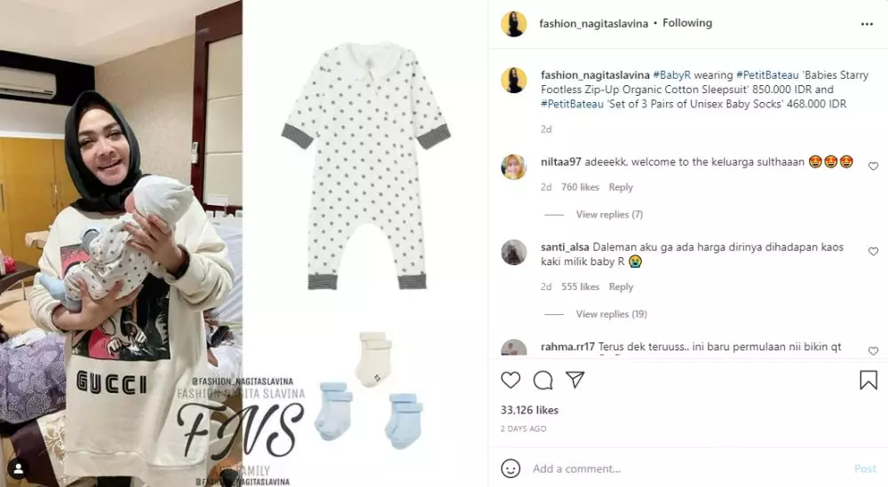Rafathar pakai kaos sederhana super mahal Instagram