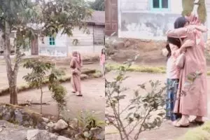 30 Tahun tak bersua, momen pertemuan teman sebangku di SMA bikin haru