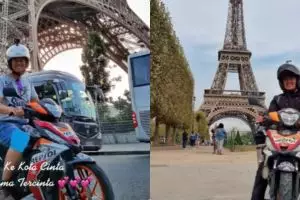Disangka editan, pasangan ini keliling Eropa pakai motor bebek