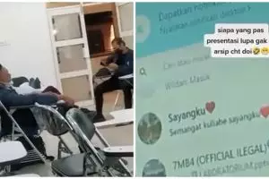 Mahasiswa lupa tutup chat mesra dari pacar saat presentasi, auto malu