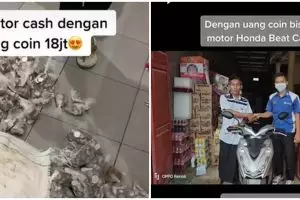 Bukti telaten, pria ini beli motor Rp 18 juta tunai pakai uang koin