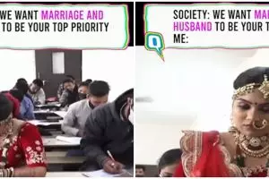 Ikut ujian sebelum menikah, wanita di India ini pakai baju pengantin