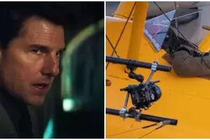 Aksi Tom Cruise bergelantung di sayap pesawat, bukti aktingnya total