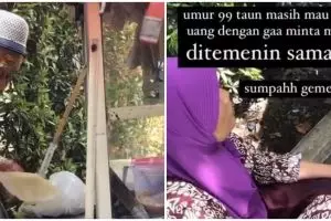 Kisah haru kakek usia 99 tahun jualan ditemani istri