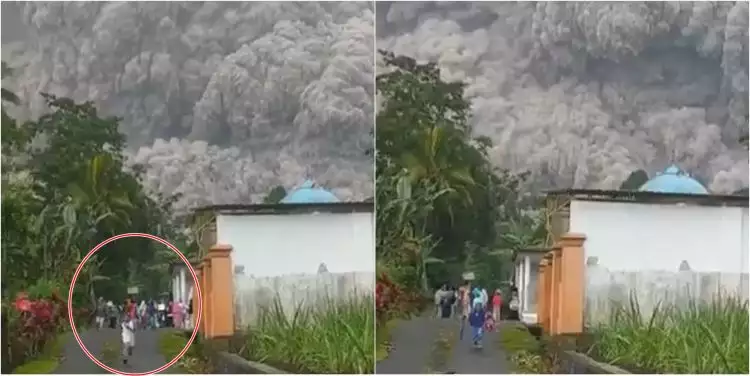 Gunung Semeru meletus, warga berlarian menyelamatkan diri
