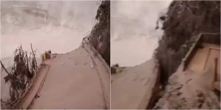 Jembatan Gladak Perak putus akibat erupsi Gunung Semeru
