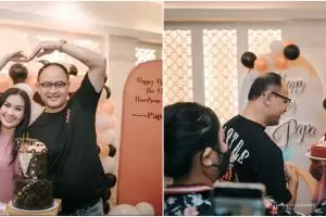 11 Momen ulang tahun Satrio Dewanto suami Iis Dahlia, kuenya unik