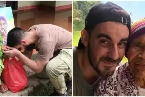 Jadikan nenek-nenek sebagai model, sikap bule ini dipuji warganet