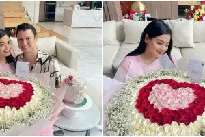 7 Momen ultah Titi Kamal ke-40, buket bunga raksasa dari suami