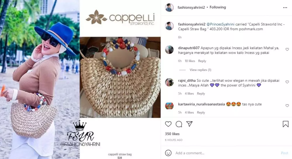 penampilan Syahrini pakai tas Rp 400 ribuan tuai atensi Instagram