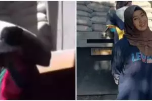 Viral wanita jadi buruh panggul semen, paras cantiknya bikin meleleh