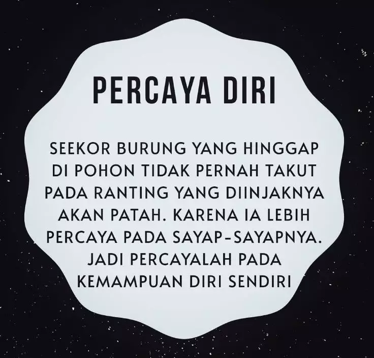 Motto hidup percaya diri © berbagai sumber Motto hidup percaya diri © berbagai sumber