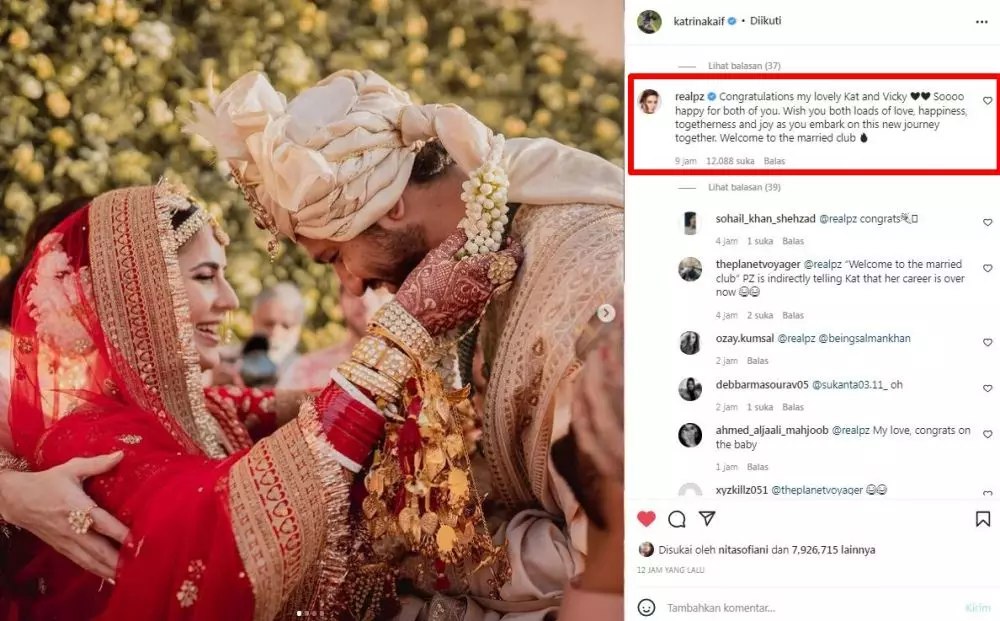 ucapan selamat seleb Bollywood untuk pernikahan Katrina Kaif © 2021 brilio.net