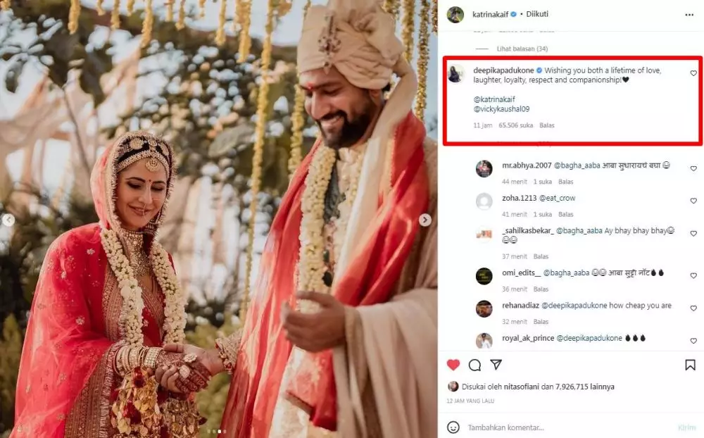 ucapan selamat seleb Bollywood untuk pernikahan Katrina Kaif © 2021 brilio.net