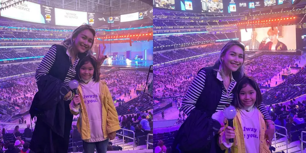 Momen Ayu Ting Ting dan Bilqis di luar negeri © Instagram