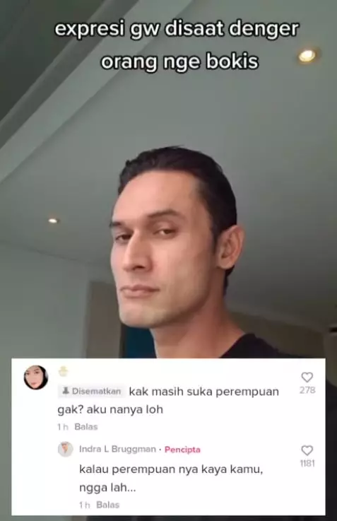 jawaban Indra Bruggman auto jatuhin mental Instagram