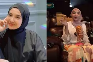 13 Momen Zaskia Sungkar ajak karyawan nobar, booking satu studio