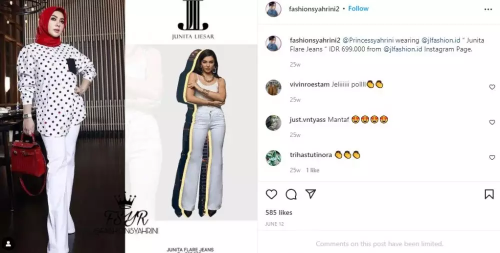 fashion item Syahrini © 2021 Instagram