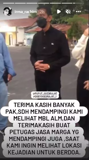 Doddy Sudrajat berhenti di TKP kecelakaan Vanessa Angel © 2021 Instagram