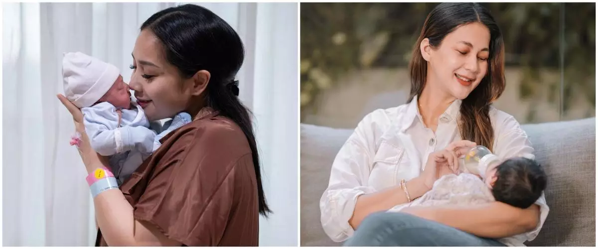 Ibu dua anak, ini 11 beda gaya Nagita Slavina dan Paula saat momong