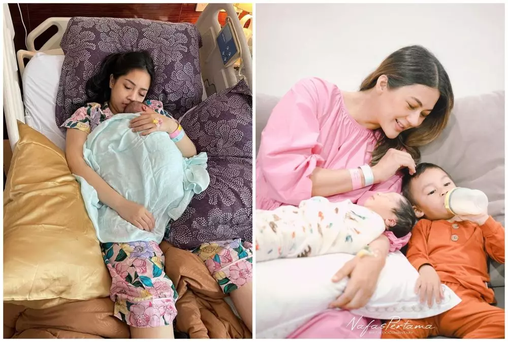beda gaya Nagita Slavina dan Paula saat momong © 2021 brilio.net