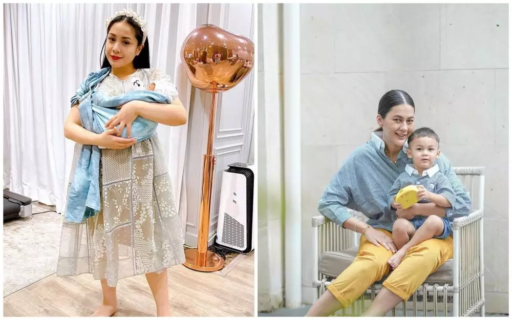 beda gaya Nagita Slavina dan Paula saat momong © 2021 brilio.net