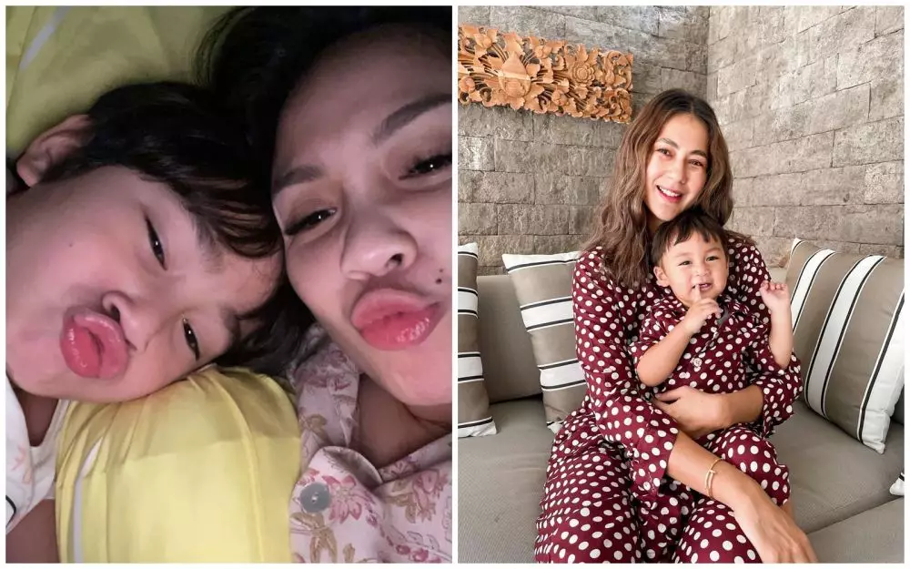 beda gaya Nagita Slavina dan Paula saat momong © 2021 brilio.net