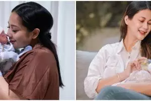Ibu dua anak, ini 11 beda gaya Nagita Slavina dan Paula saat momong
