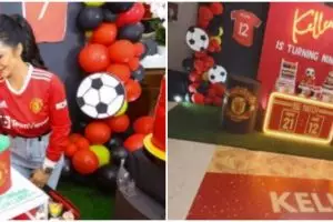 11 Momen Krisdayanti rayakan ultah ke-9 Kellen, bertema Man United