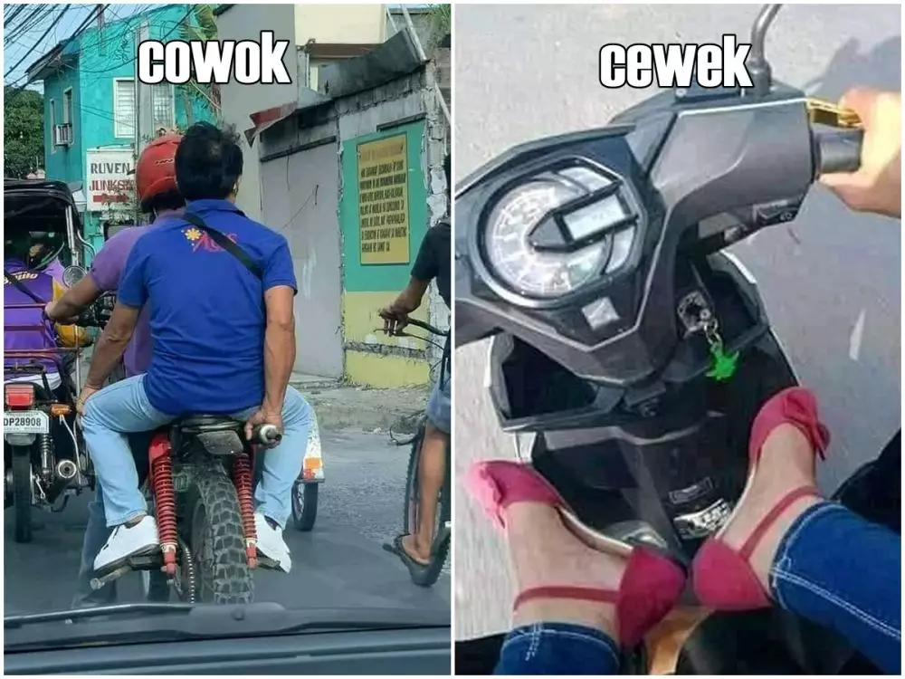 beda cewek cowok naik motor © 2021 berbagai sumber