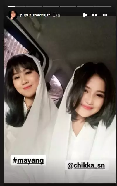 Penampilan Mayang dan Chika di pengajian 40 harian Vanessa Angel Instagram
