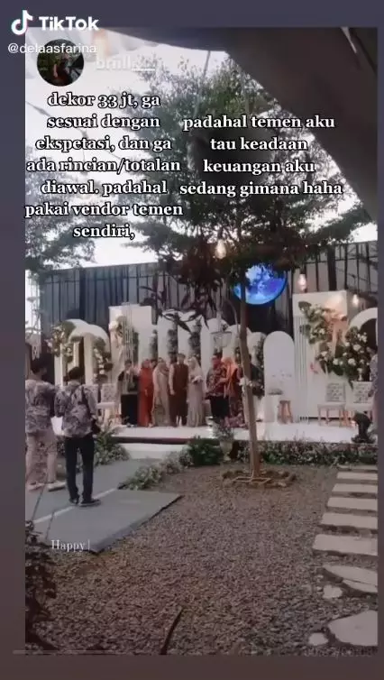 pengantin ini menangis lihat hasil dekor yang capai Rp 33 juta TikTok