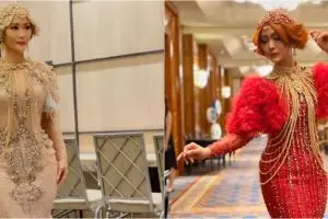 11 Mix and match Inul Daratista saat kondangan, gaunnya selalu cetar