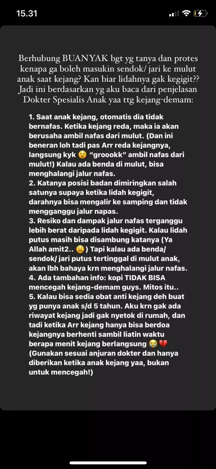 Anak Tasya Kamila sakit Instagram