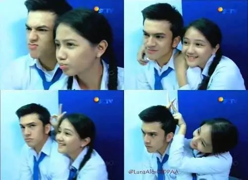 Rizky Nazar bersama lawan mainnya di sinetron Instagram