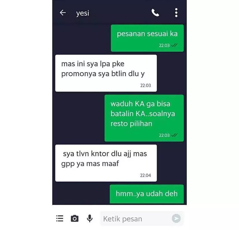 alasan lucu orderan makanan di-cancel © 2021 instagram.com