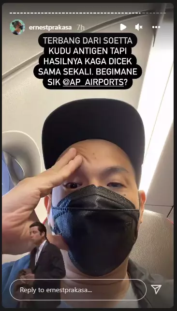 Ernest Prakasa beri sindiran pedas pada petugas bandara Instagram