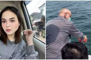 6 Momen larung abu Laura Anna di laut Ancol, sang ayah tampak tegar
