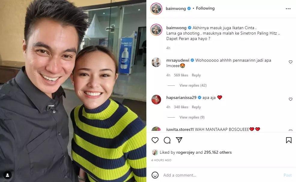 Baim Wong sebut gabung di Ikatan Cinta Instagram