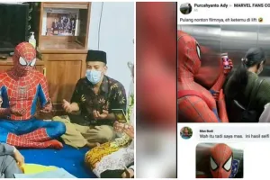 11 Penampakan lucu orang pakai kostum Spider-Man, antimainstream