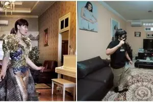 Potret ruang keluarga 11 pedangdut, milik Lesty Kejora penuh pajangan