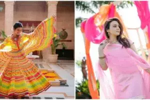 Gaya 9 seleb India di ritual Mehendi, Katrina Kaif pakai baju sutera