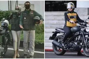 Dipuji keren, ini 9 Momen Atalia istri Ridwan Kamil naik motor gede