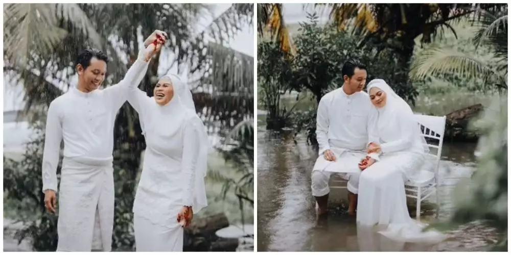Pemotretan saat banjir © TikTok Pemotretan saat banjir © TikTok
