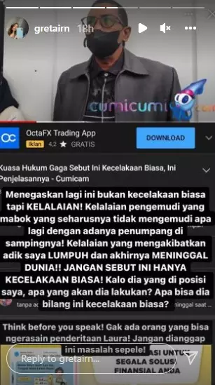 kakak Laura Anna geram © 2021 Instagram