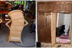 13 Penampakan lucu lemari ini bikin heran lihatnya, nyeleneh banget